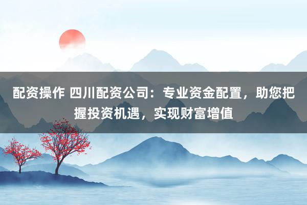 配资操作 四川配资公司：专业资金配置，助您把握投资机遇，实现财富增值
