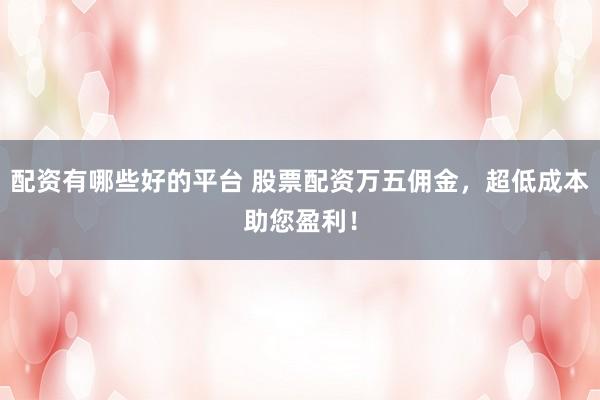 配资有哪些好的平台 股票配资万五佣金，超低成本助您盈利！